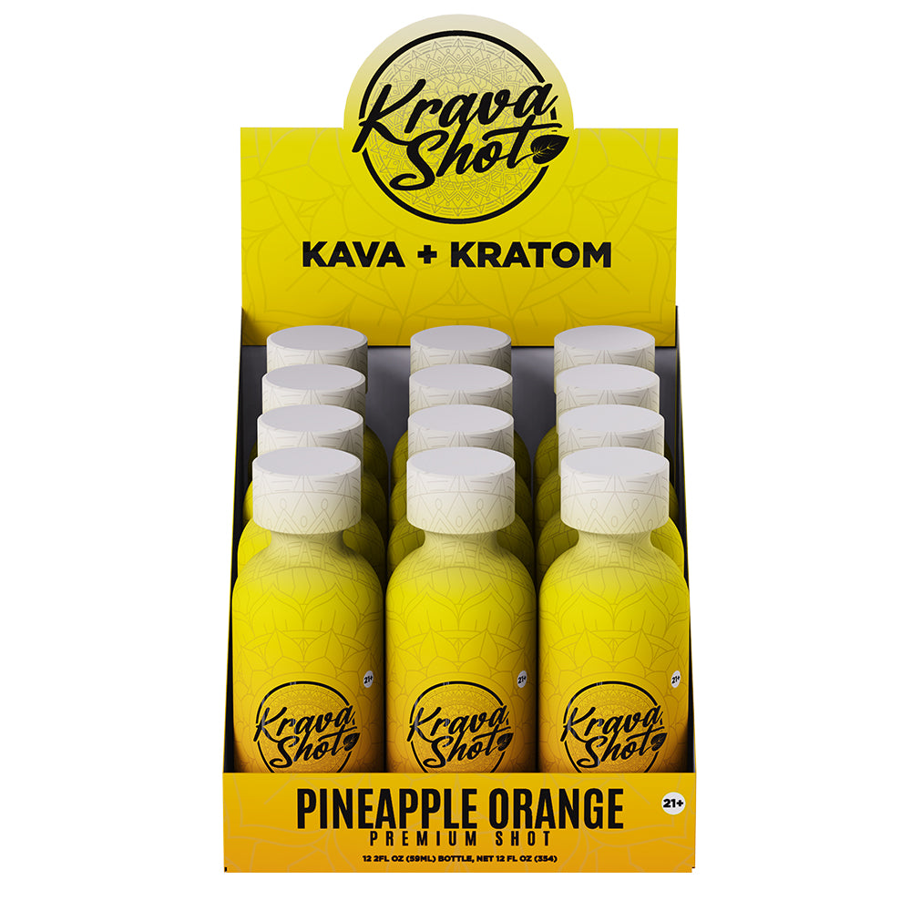 Krava Shot - Kratom and Kava Shot Pineapple Orange