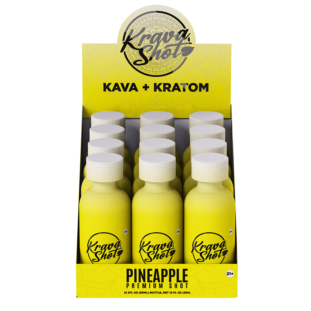 kava and kratom shot - krava pineapple 12 count